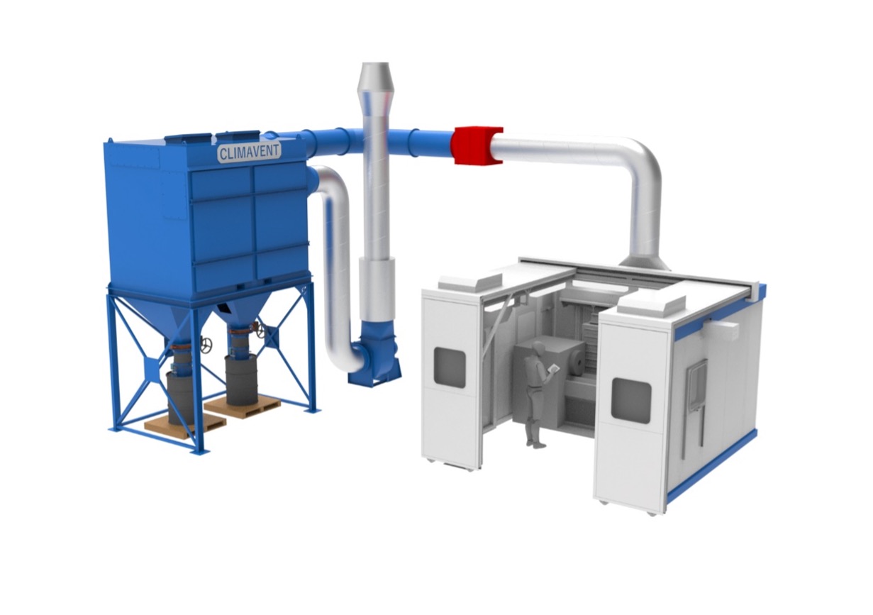 Thermal Spray Extraction System c/w reverse jet filtration unit and explosion protection system, bespoke design to suit most factory environments