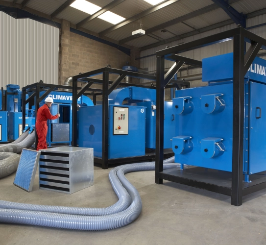 CV4845 Mobile Industrial Paint Fume Extraction Units with Hose showing how the filter set up can be maintained