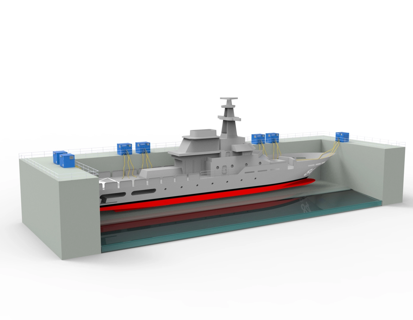 Dry dock shipbuilding confined space ventilation units using hose connections and hose to drop down to below the ships surface to offer extraction at points most required.