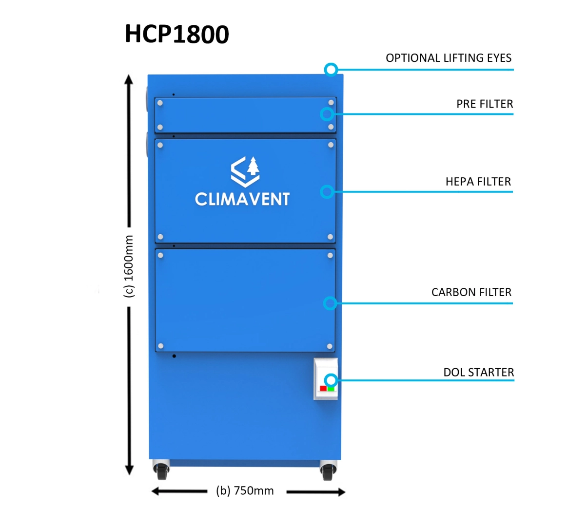 Carbon and HEPA filter extraction for fume applications